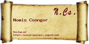 Nomis Csongor névjegykártya
